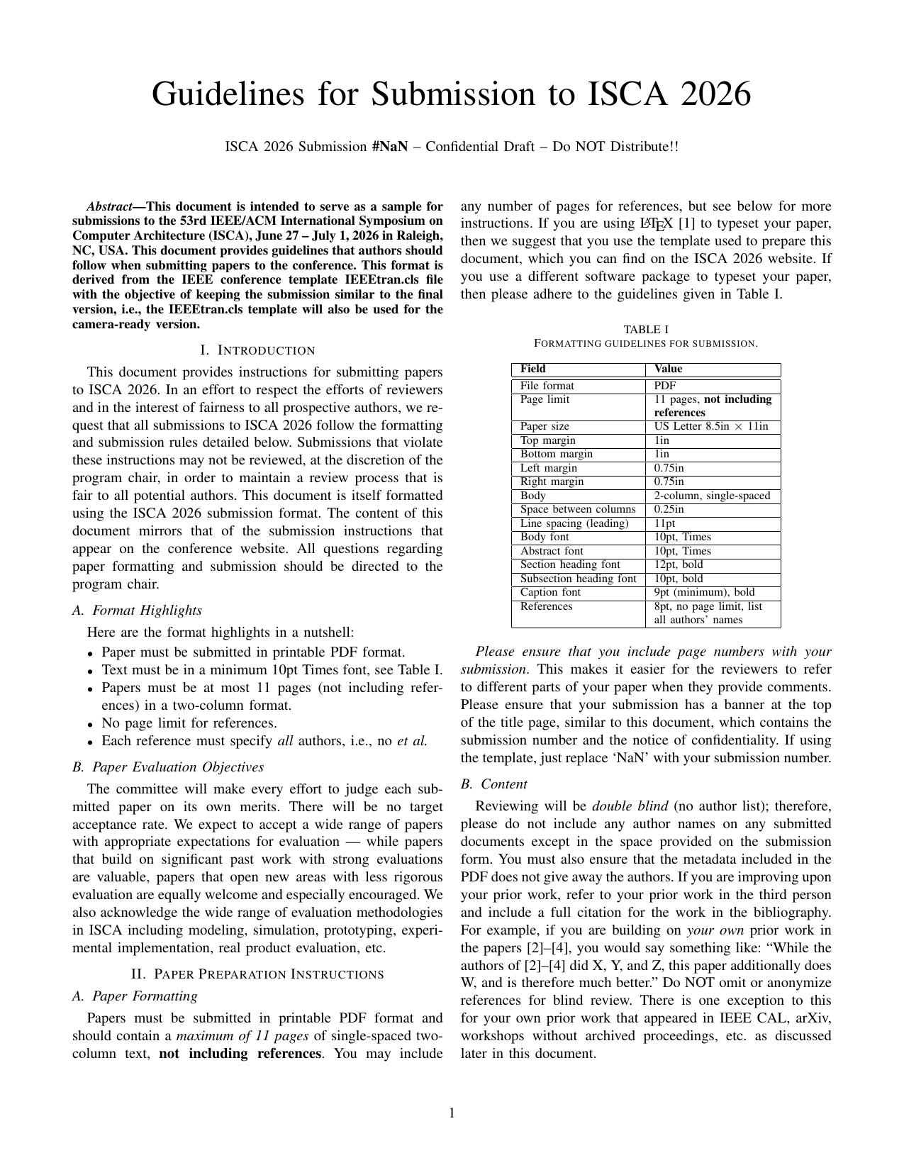 ISCA 2026 Sample Paper